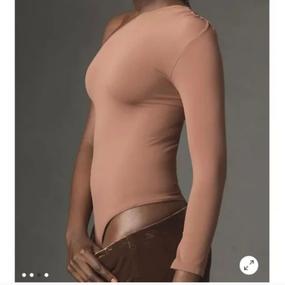 Anthropologie Seamless One-shoulder Brown  Bodysuit L/XL